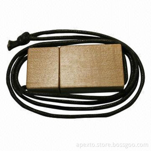 Promotional Wooden USB Flash Drive, Made of Natural Bamboo, Walnut, Maple, and Rose Wooden